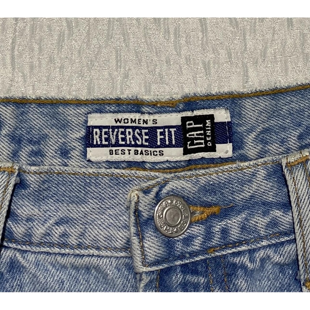 Vintage GAP Jeans Womens 14 Regular Reverse Fit Tapered High Waist USA 90s Baggy - Picture 4 of 9